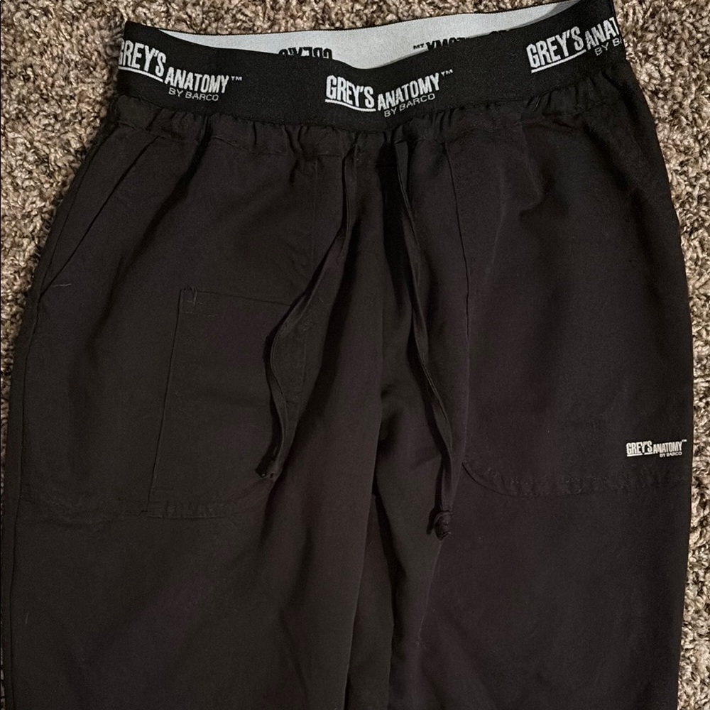 Black Athletic Pants with Logo Waistband